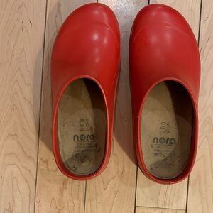 Nora Red Slip-On Clogs for Women